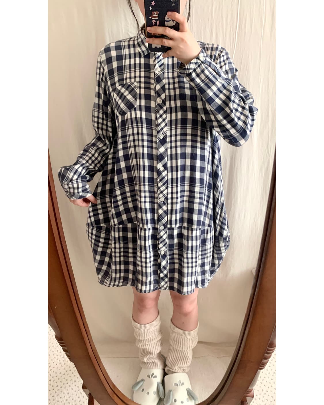 Heart Market 벌룬 체크 셔츠원피스 상품이미지1