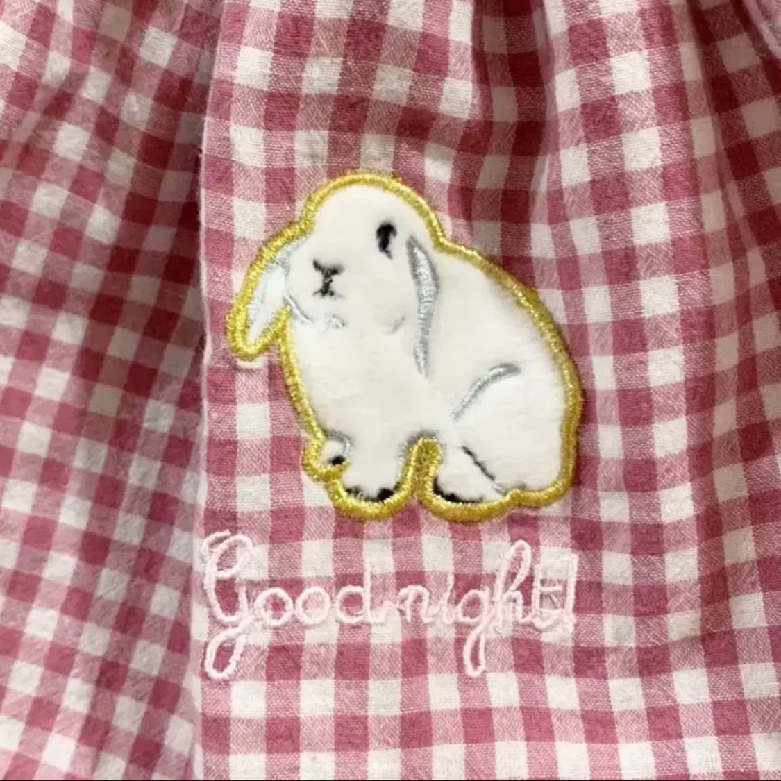 [빈티지] 모리걸 체크 토끼 복조리 파우치 상품이미지2