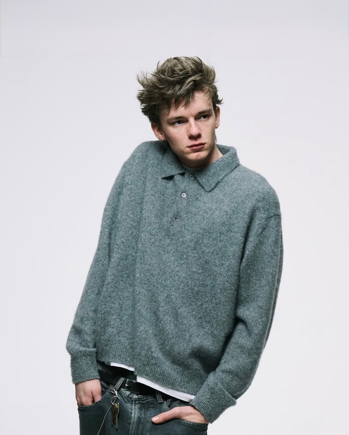 아프레쎄 25aw 캐시미어 니트 폴로2사이즈 상품이미지4