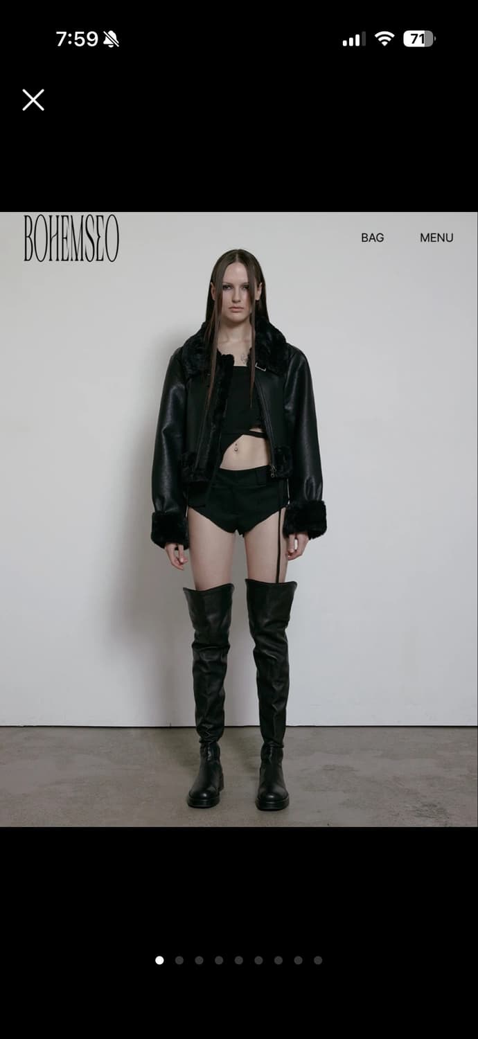 새상품) 보헤미안서울 보헴서 하이넥 무스탕 상품이미지7