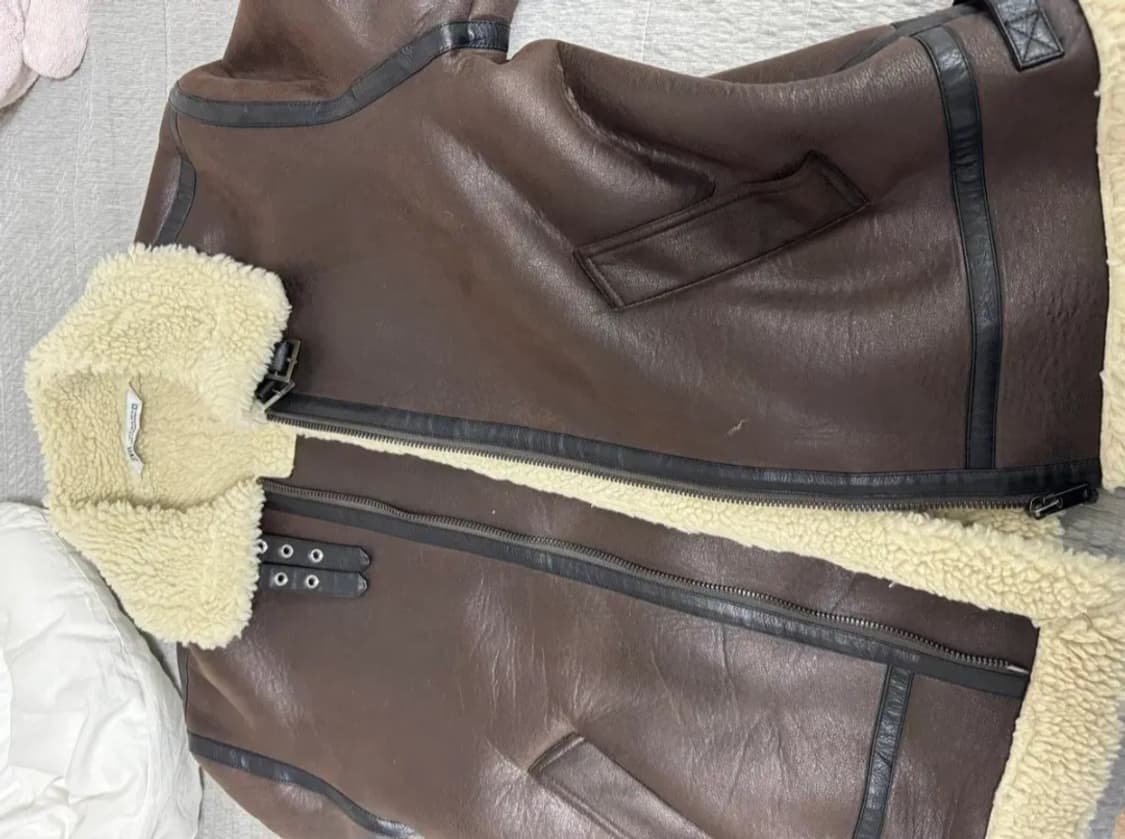 자라 무스탕 자켓 브라운 xl 상품이미지5