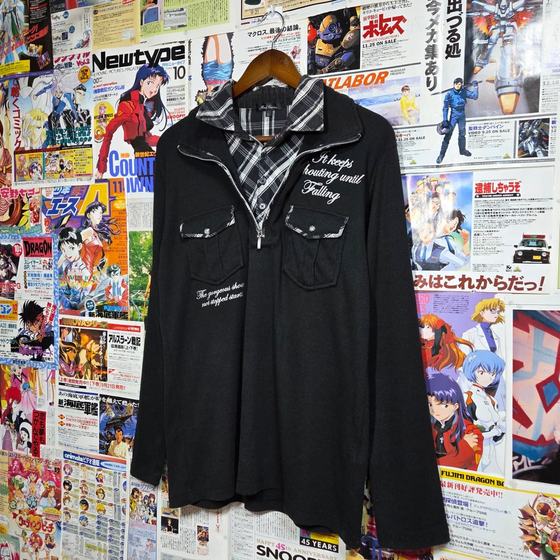 JPN 펑크 셔츠 레이어드 펑크 골지 롱슬리브 . 상품이미지2