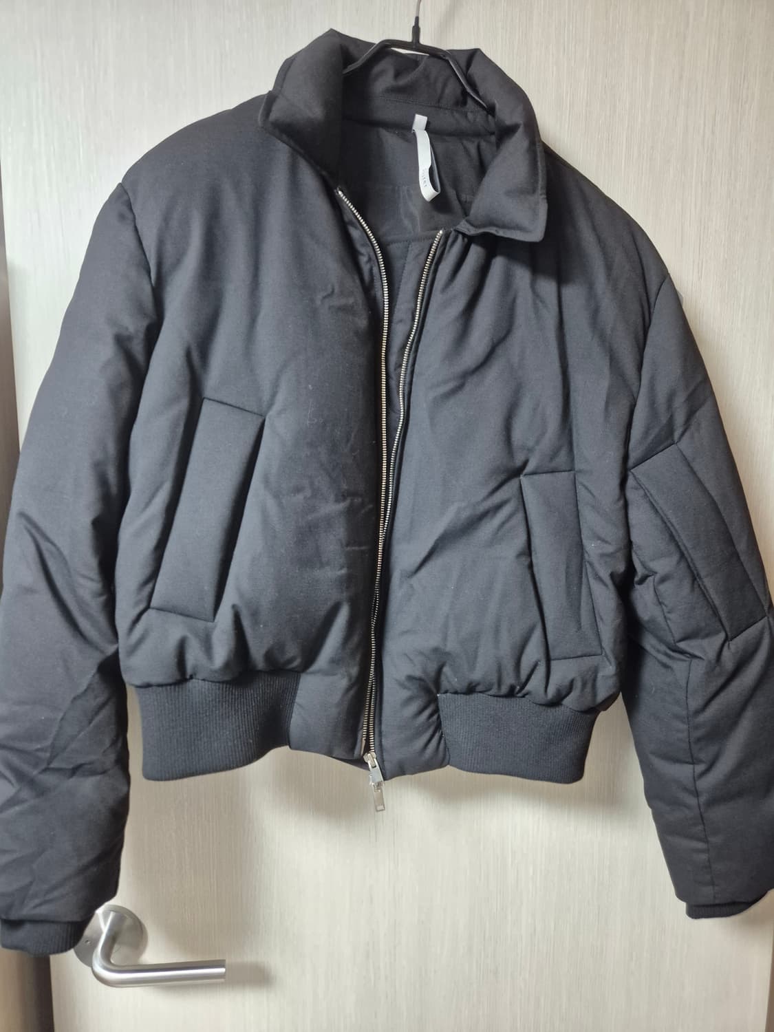 노이어 패디드 울 크롭 블루종 50 블랙 상품이미지3