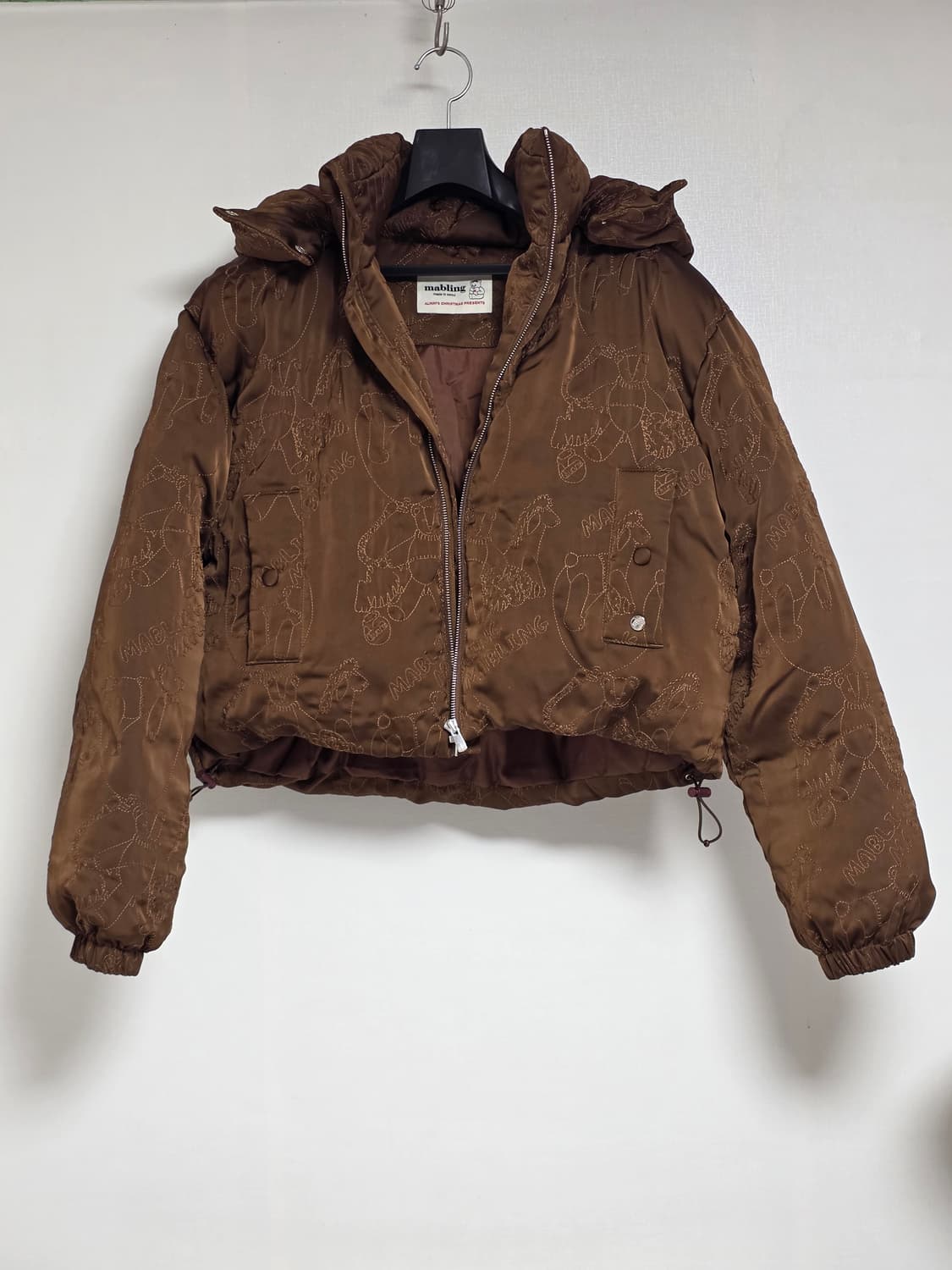 Mailing 마블링 베어 퀼티드 구스다운 푸퍼 패딩 상품이미지4