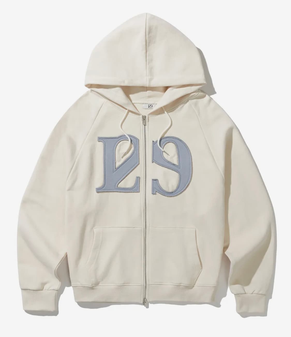 일리고 129 로고 패치 후드집업 크림 상품이미지1