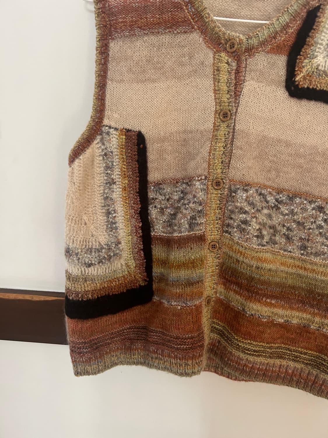 패치워크 니트 조끼 상품이미지3