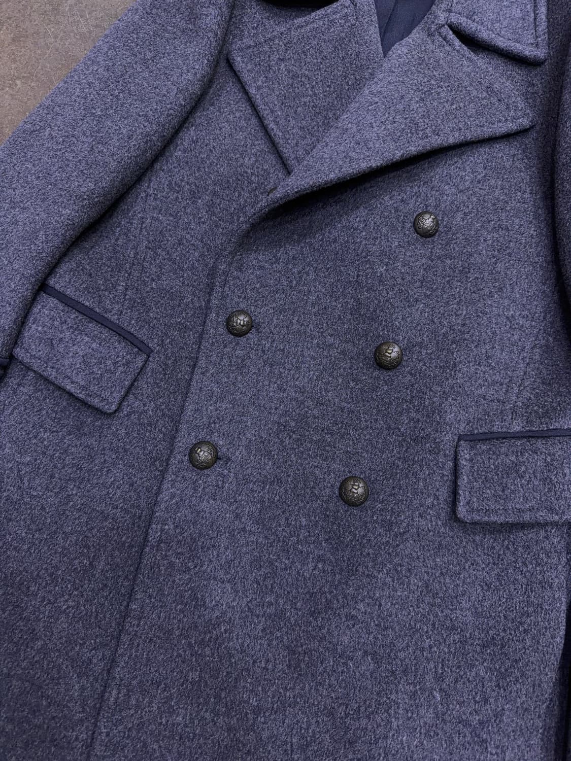 타임옴므 더블 블레스트 견장 울 코트 그레이 105 상품이미지5