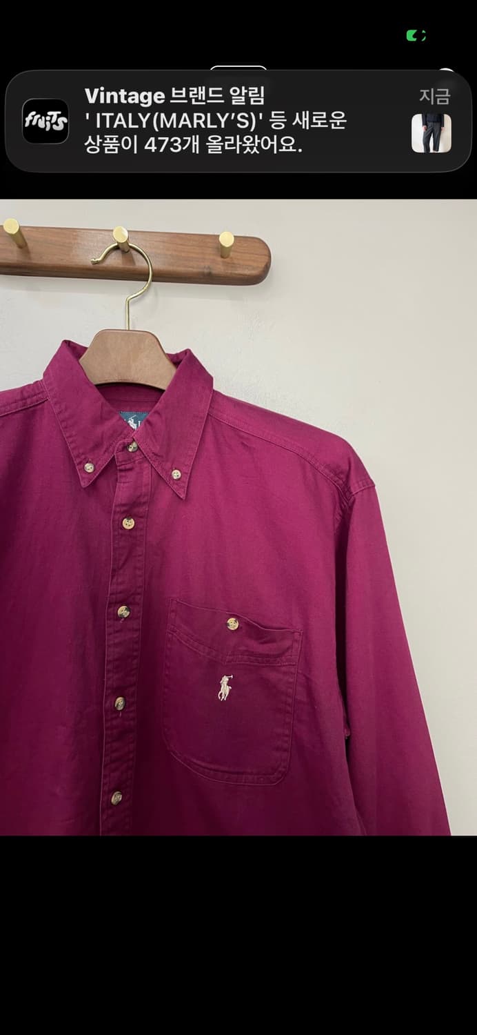 폴로랄프로렌 포니로고 버건디 셔츠  A3542 상품이미지3