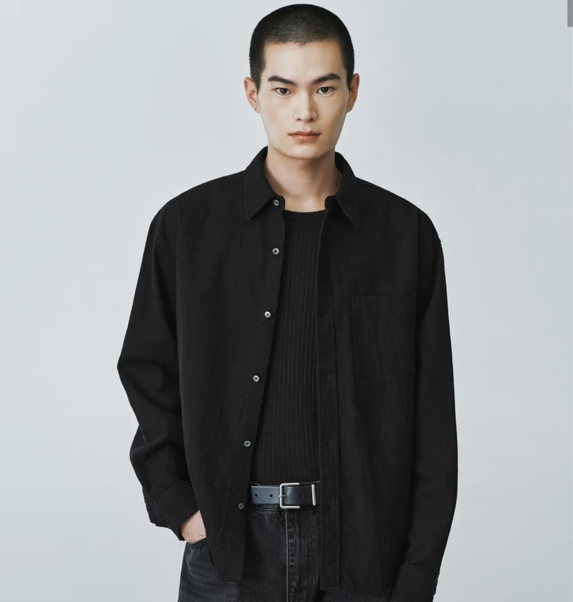 PINTER CROP GAUZE SHIR T 「BLACK] S 상품이미지2