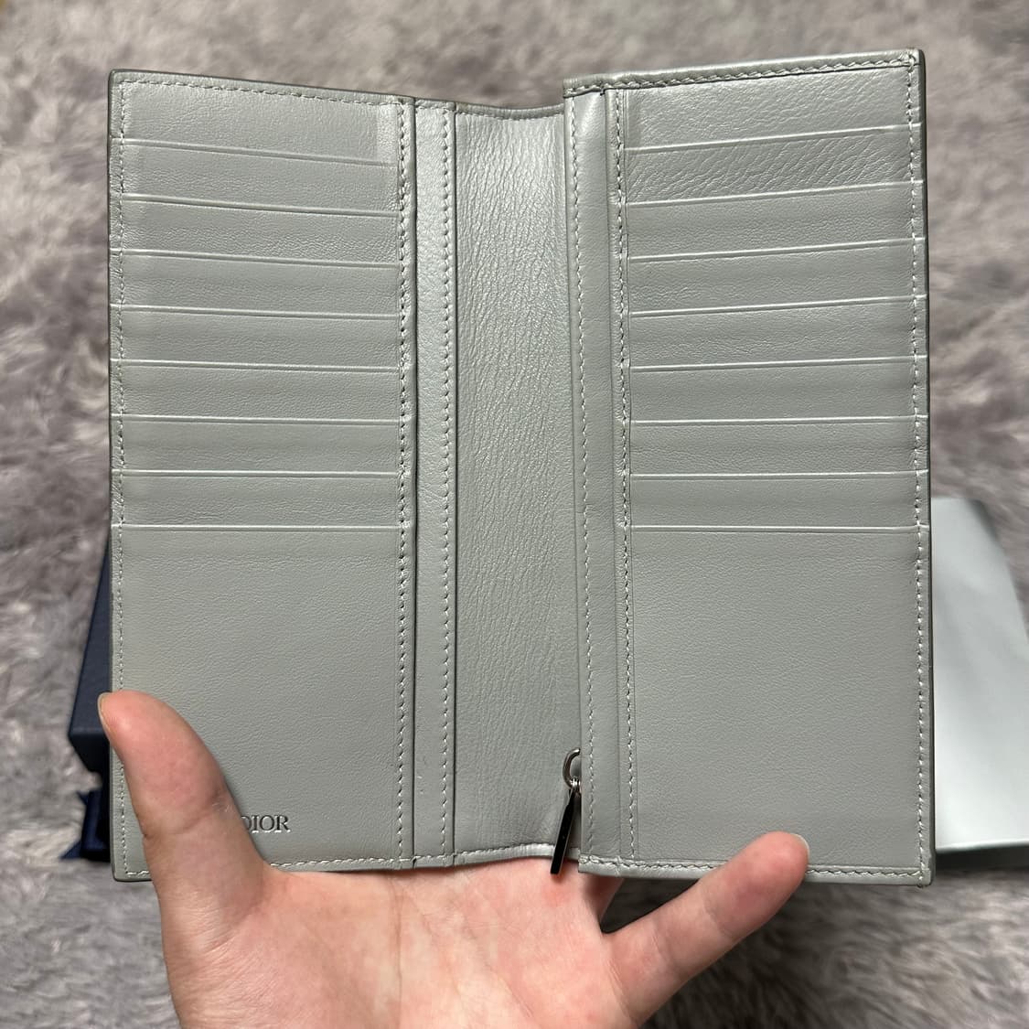 [풀구성] 디올 CD 다미아몬드 장지갑 그레이 상품이미지3