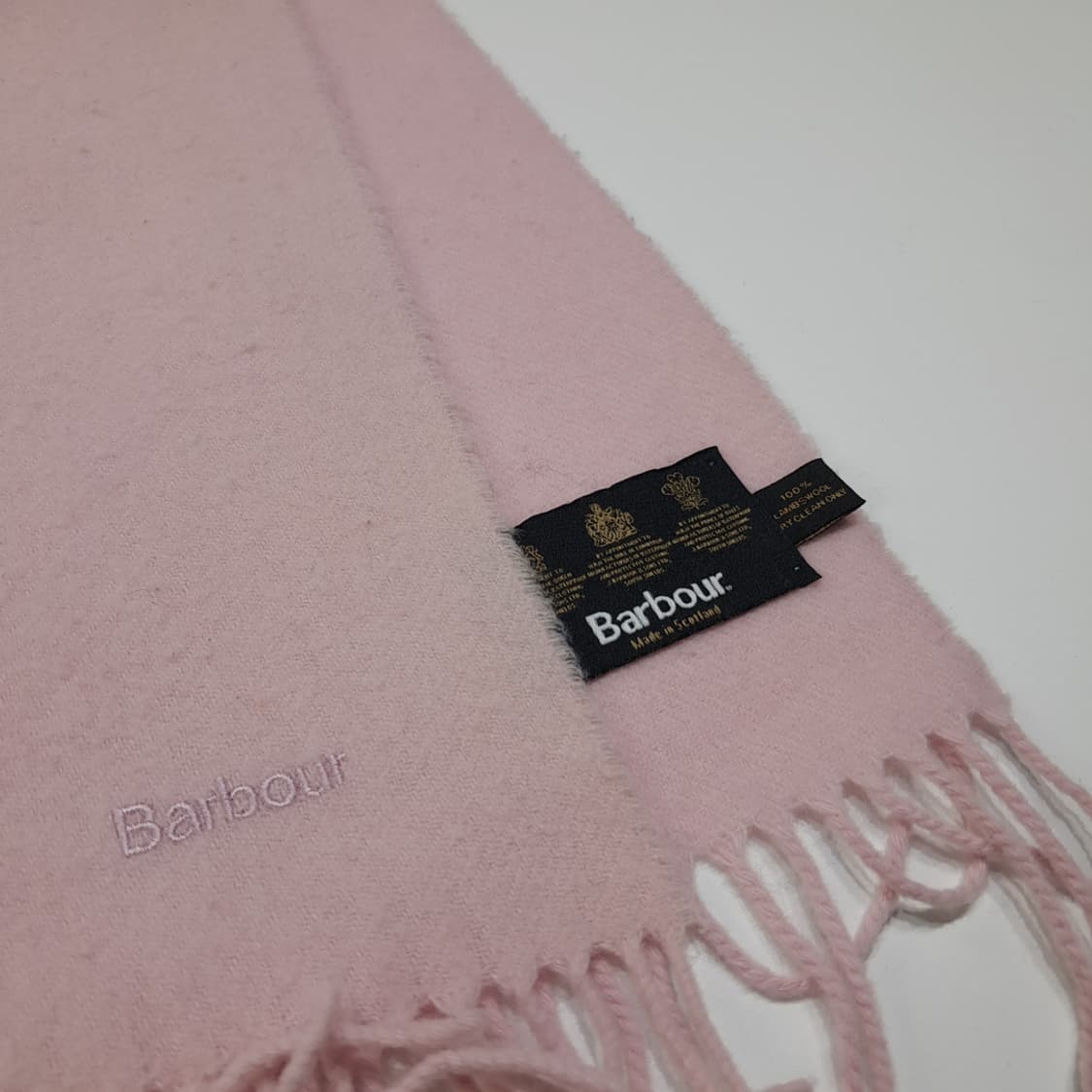 MX587 바버 90s 스코틀랜드판 램스울 베이비핑크 머플러 목도리 상품이미지6