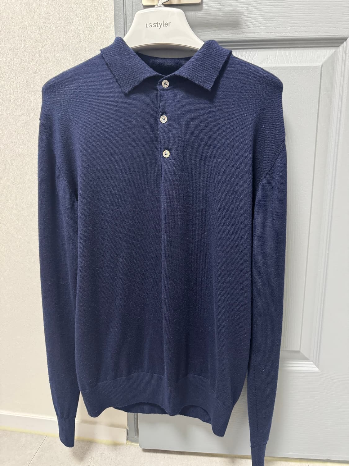 일괄판매 베르노 verno 블랙 베이지 모크넥 니트 매너그램 폴로니트 상품이미지1