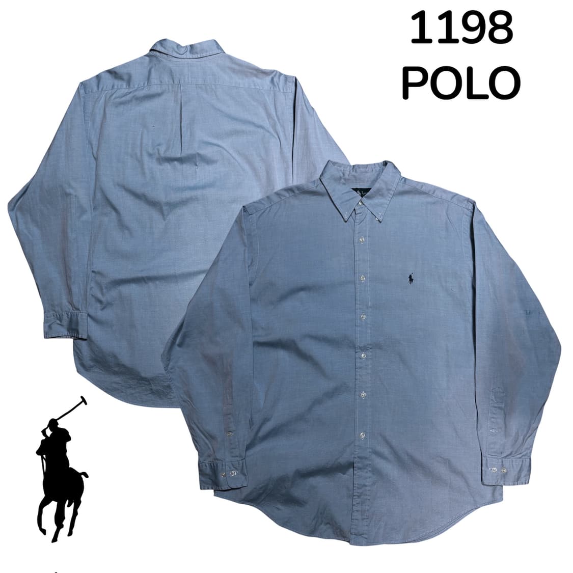 폴로 단색 솔리드 블루 셔츠 34/35 상품이미지1