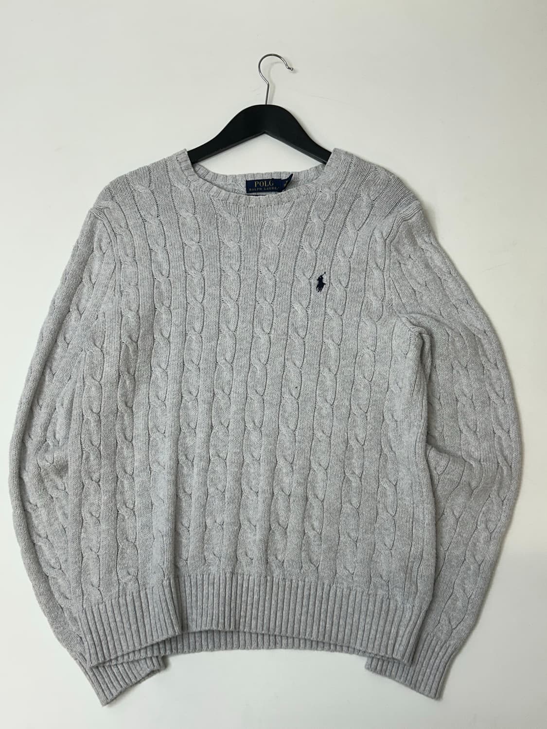 Polo 폴로 랄프로렌 라이트 그레이 케이블 니트 상품이미지2