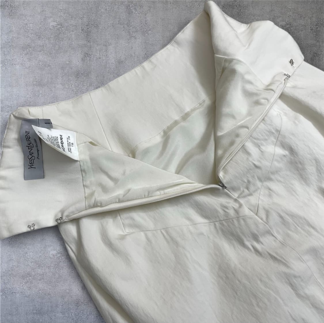 입생로랑 SS2000 비대칭 코튼 미디 스커트 FR38 상품이미지7