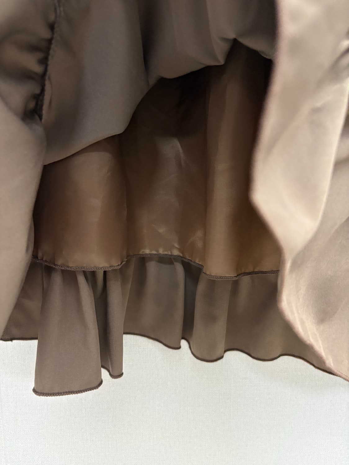 브라운 프릴 캉캉 롱 스커트 상품이미지7