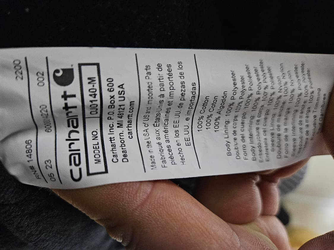 칼하트 j140 4xl 톨사이즈 미국생산제품 상품이미지5