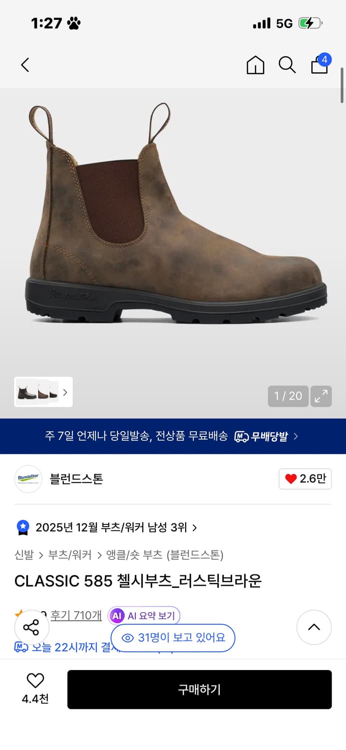 블런드스톤 러스틱브라운 270 상품이미지1