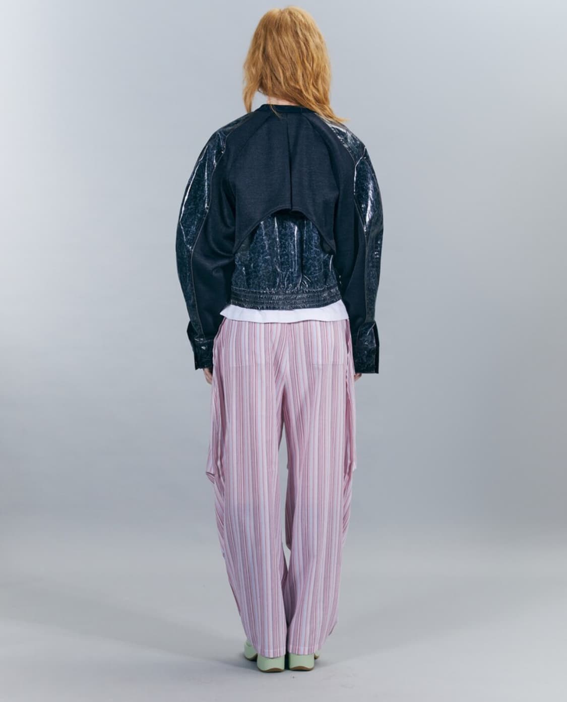 오들리 워크샵 어비슬 블루 글로스 봄버 자켓 상품이미지6