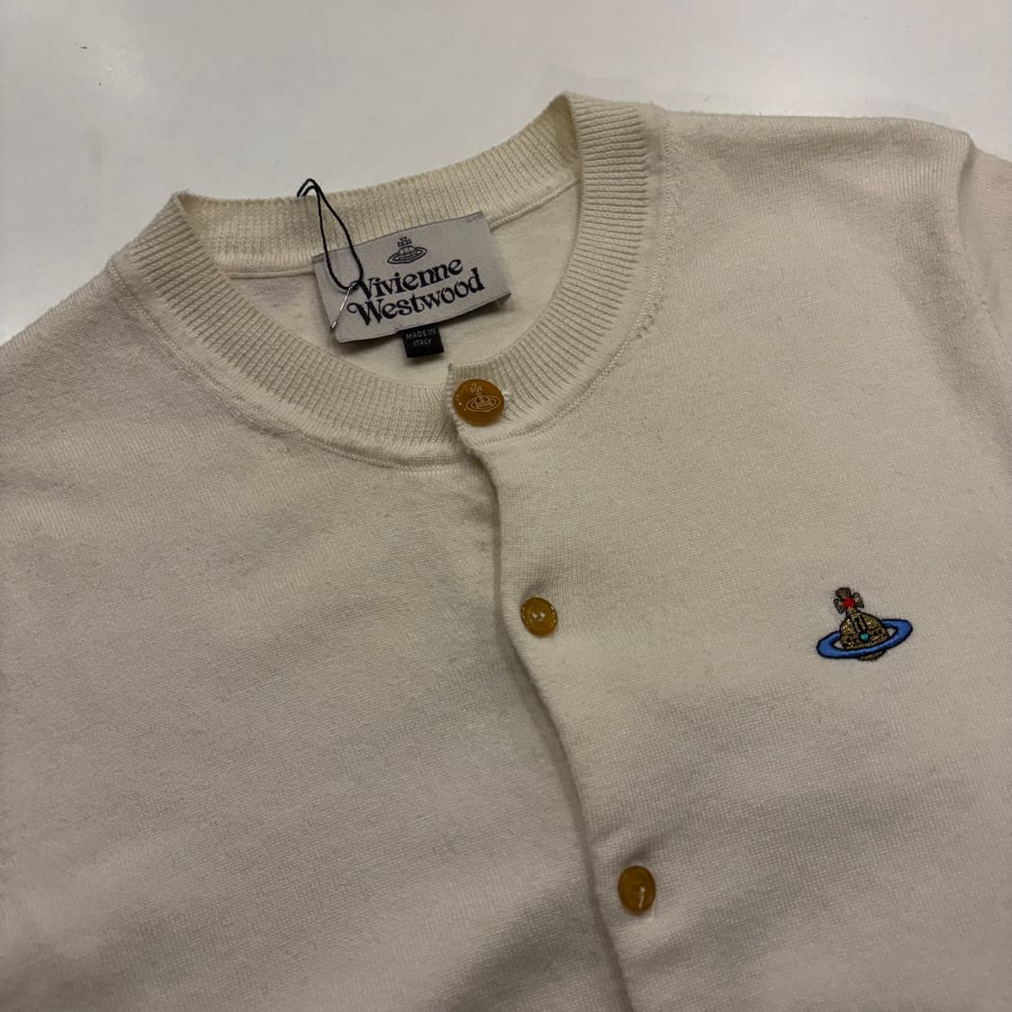 [S] 비비안웨스트우드 아이보리 니트 가디건 C277 상품이미지3