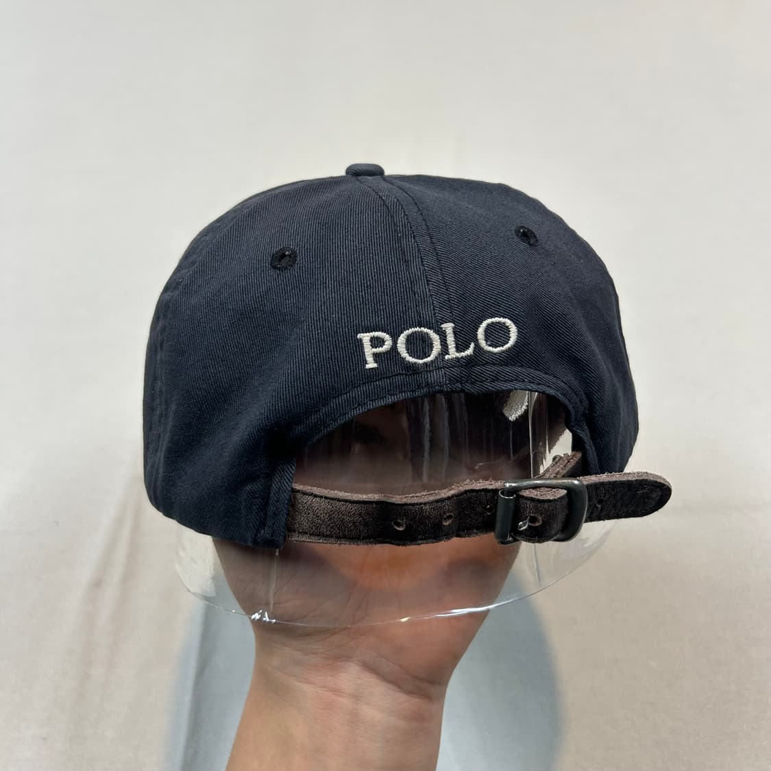 폴로 랄프로렌 볼캡 모자 가죽스트랩 정품 워시드 블랙 상품이미지4