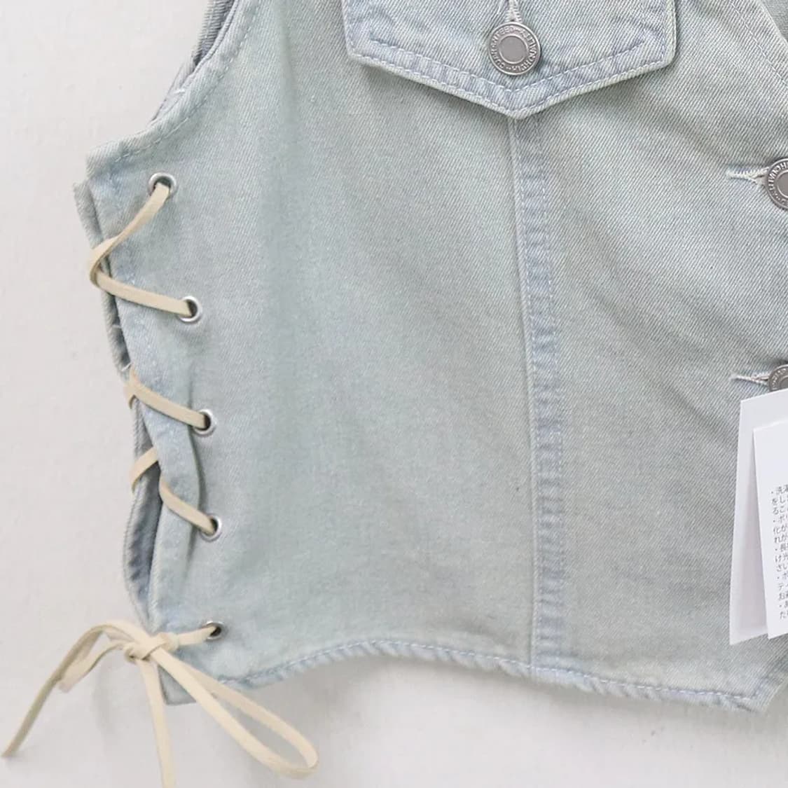 [미사용품]TYTY CLAPPY 데님 크롭 베스트 67203 상품이미지4