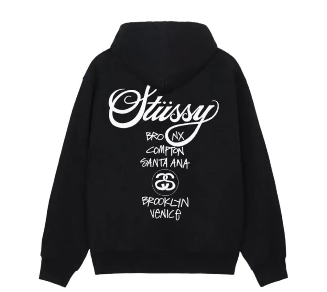 스투시/월드투어 블랙 후드티/L 상품이미지1