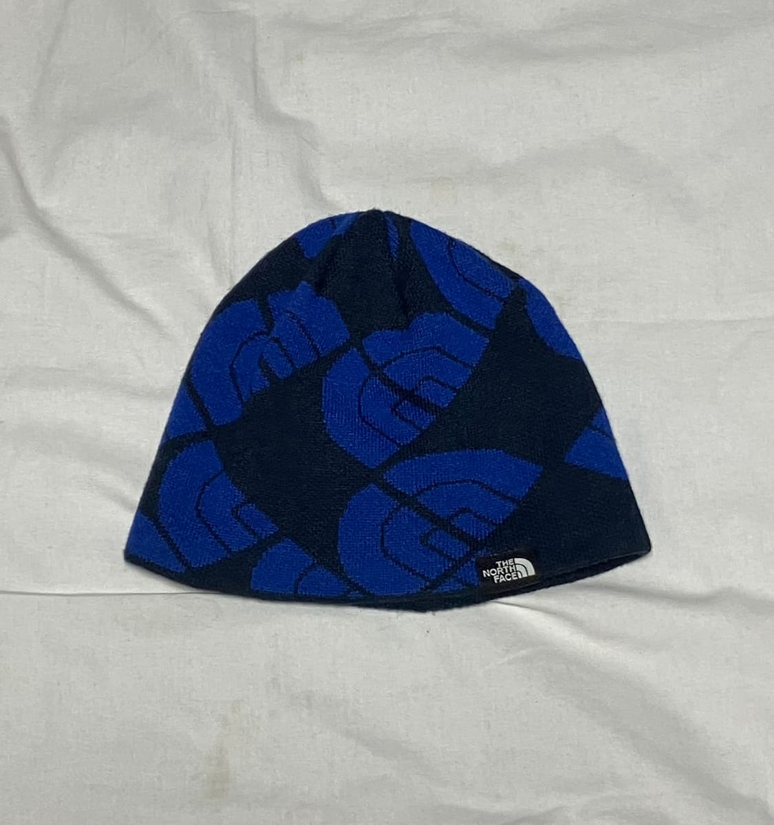 노스페이스 빅로고 패턴 비니 네이비 블루 상품이미지1