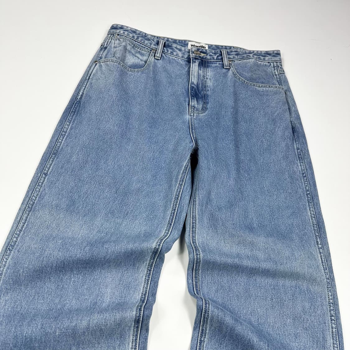 34 랭글러 빈티지 루즈핏 연청 데님팬츠 상품이미지3