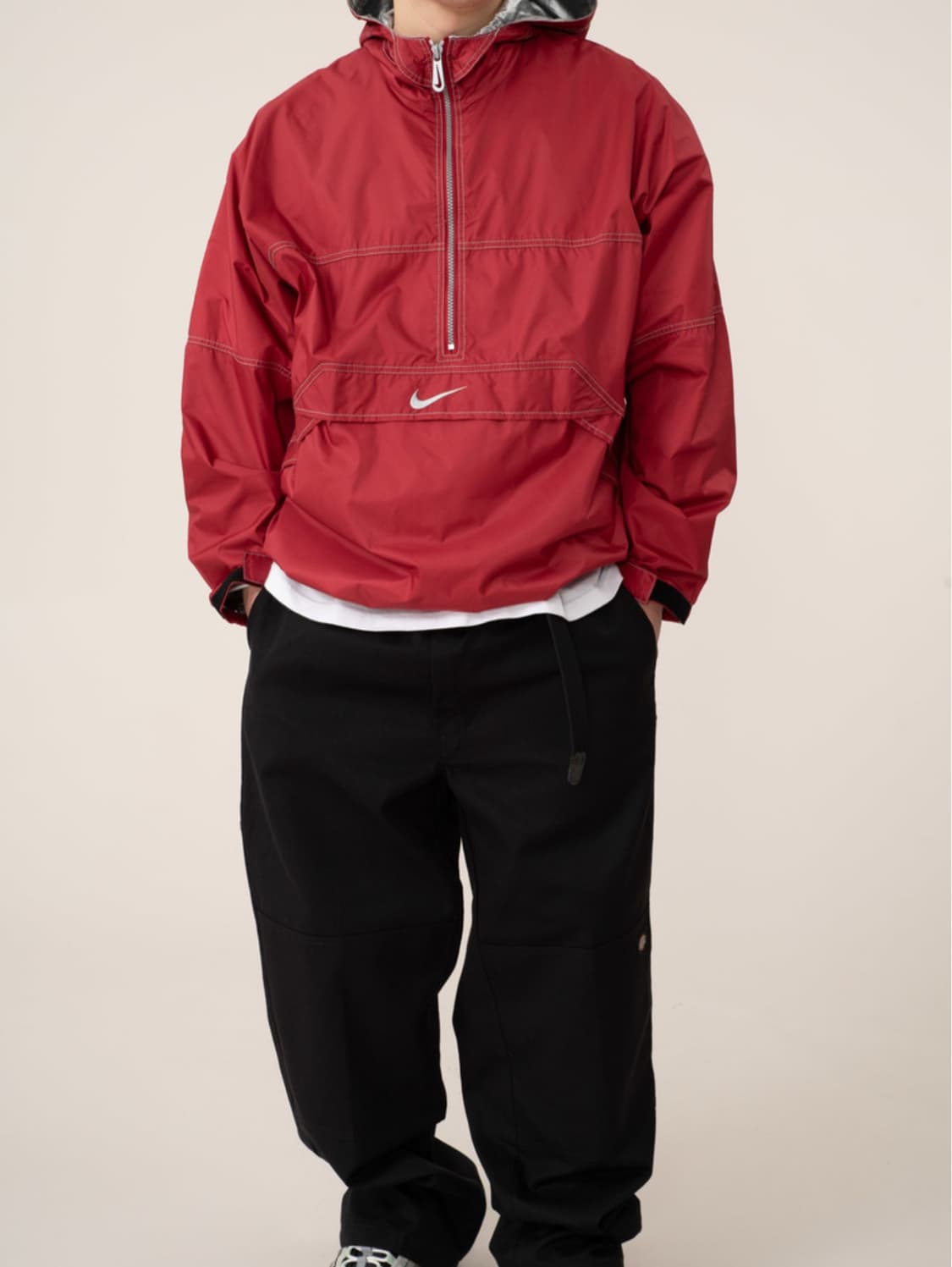 90s 나이키 레드 아노락 후드 바람막이 상품이미지3
