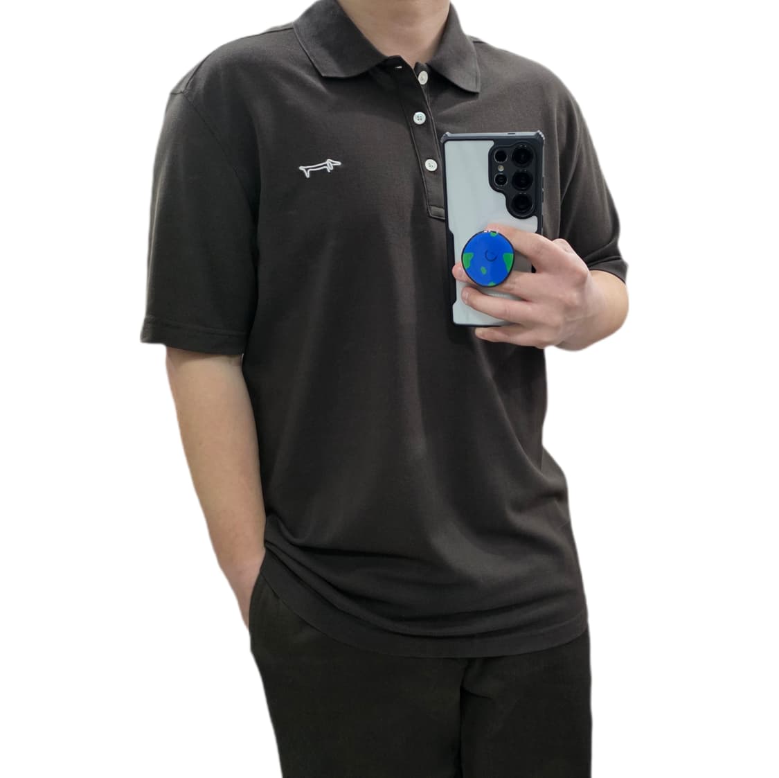 105 루이까스텔 반팔 카라티 브라운 상품이미지1