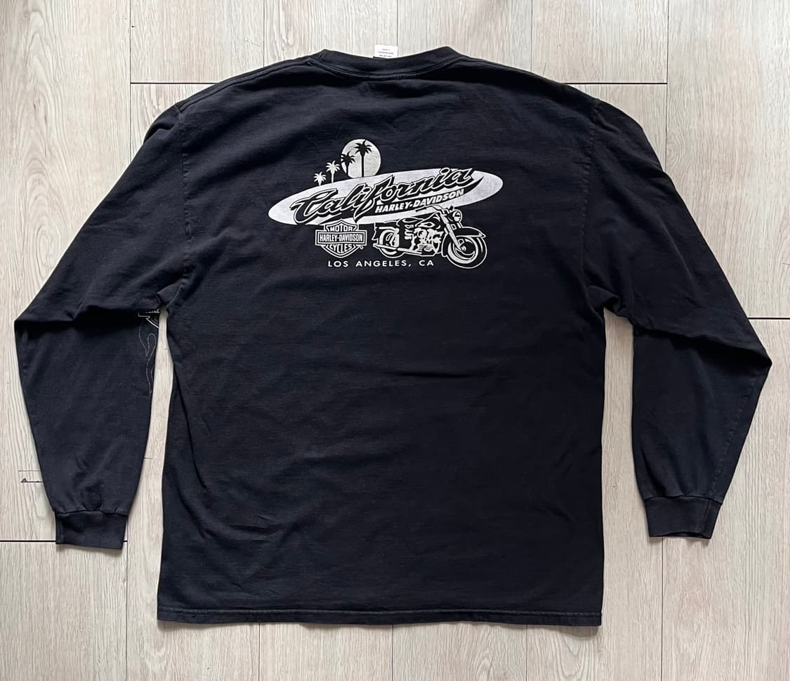07 할리 데이비슨 올드 잉글리시 블랙 플레임 롱슬리브 상품이미지2