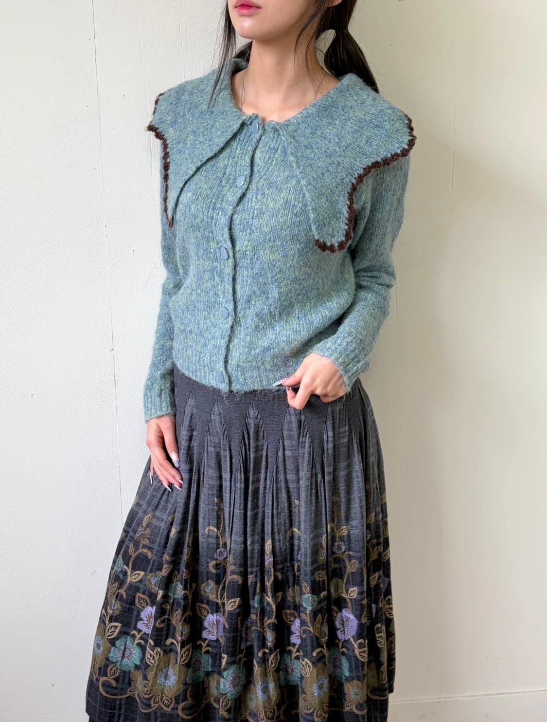 17kg 민트그린 오버 카라 가디건 상품이미지4