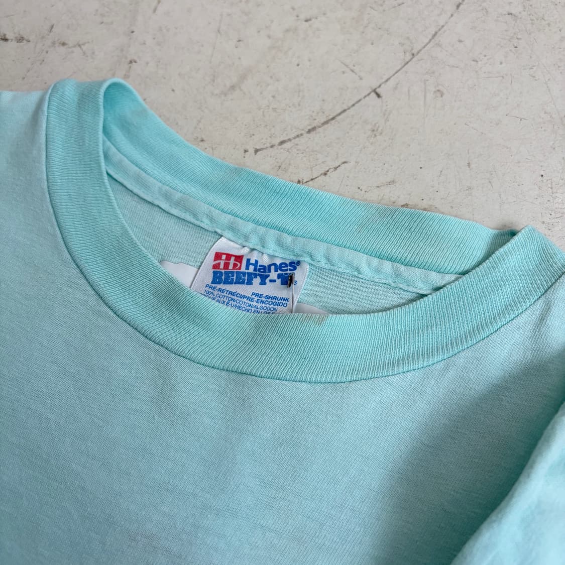 90s USA 빈티지 헤인즈 싱글스티치 반팔티 XL 상품이미지6