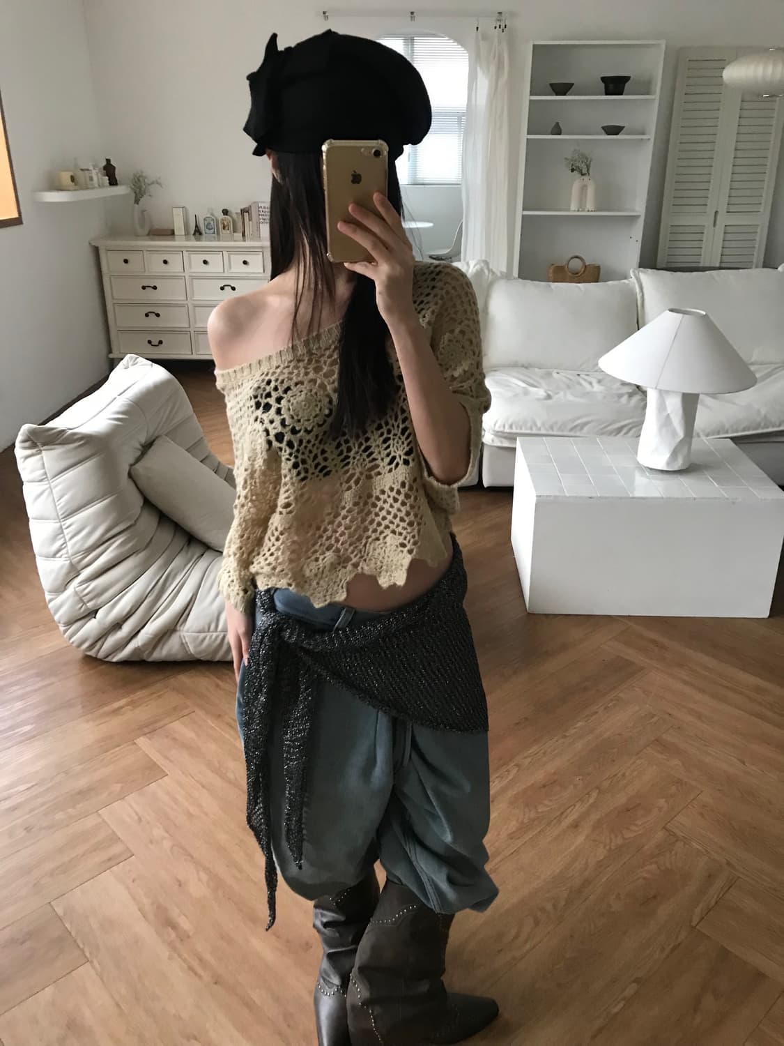 vintage crochet knit 상품이미지3