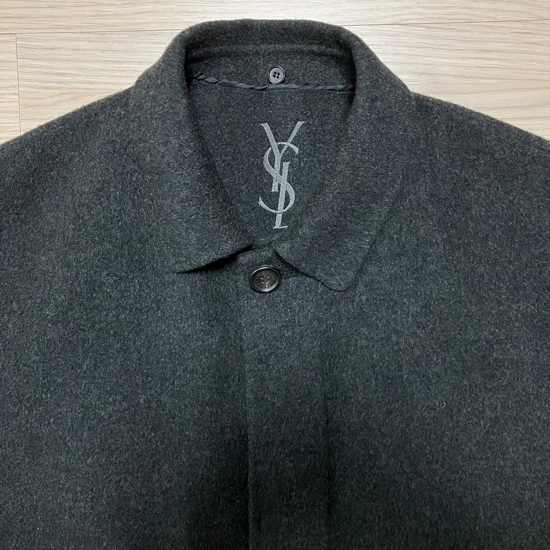 입생로랑 울캐시미어 코트 챠콜 YSL 상품이미지6
