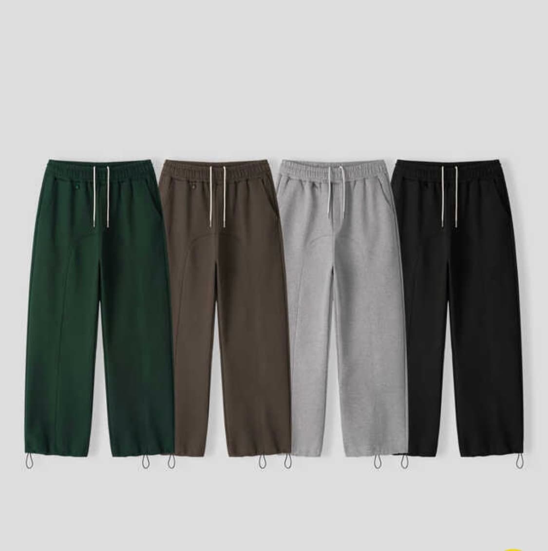 HOODBACK 헤비 커브드 쮸리 스웻팬츠 블랙 상품이미지2