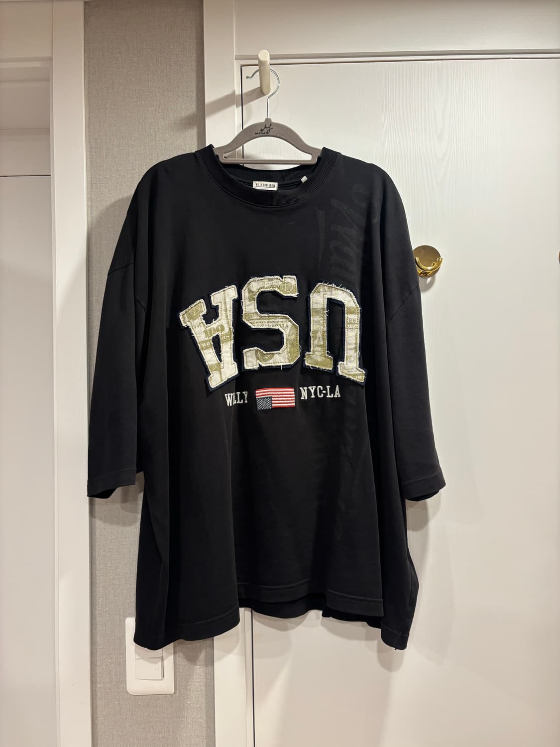 (M)윌리차바리아 usa 달러 버팔로 티 반팔 티셔츠 블랙 상품이미지3