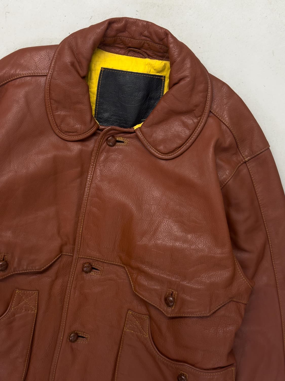 빈티지 레더 헌팅 자켓 상품이미지3