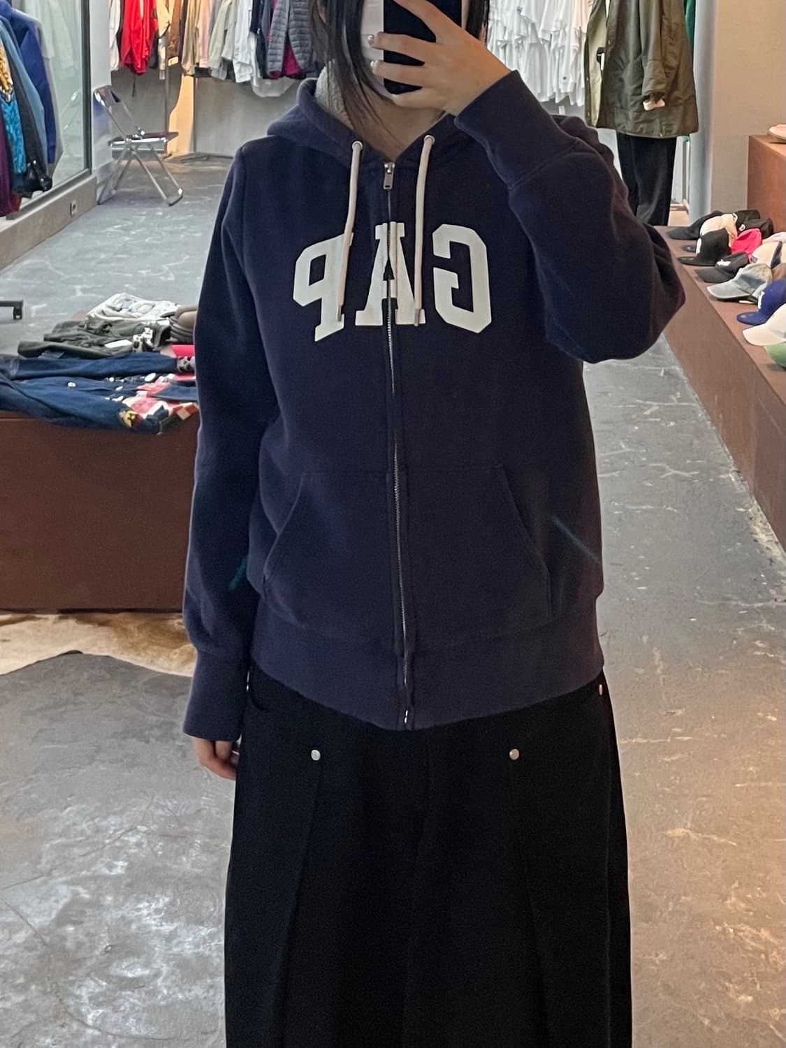 갭 로고 셰르파 후드집업 H1958 상품이미지1