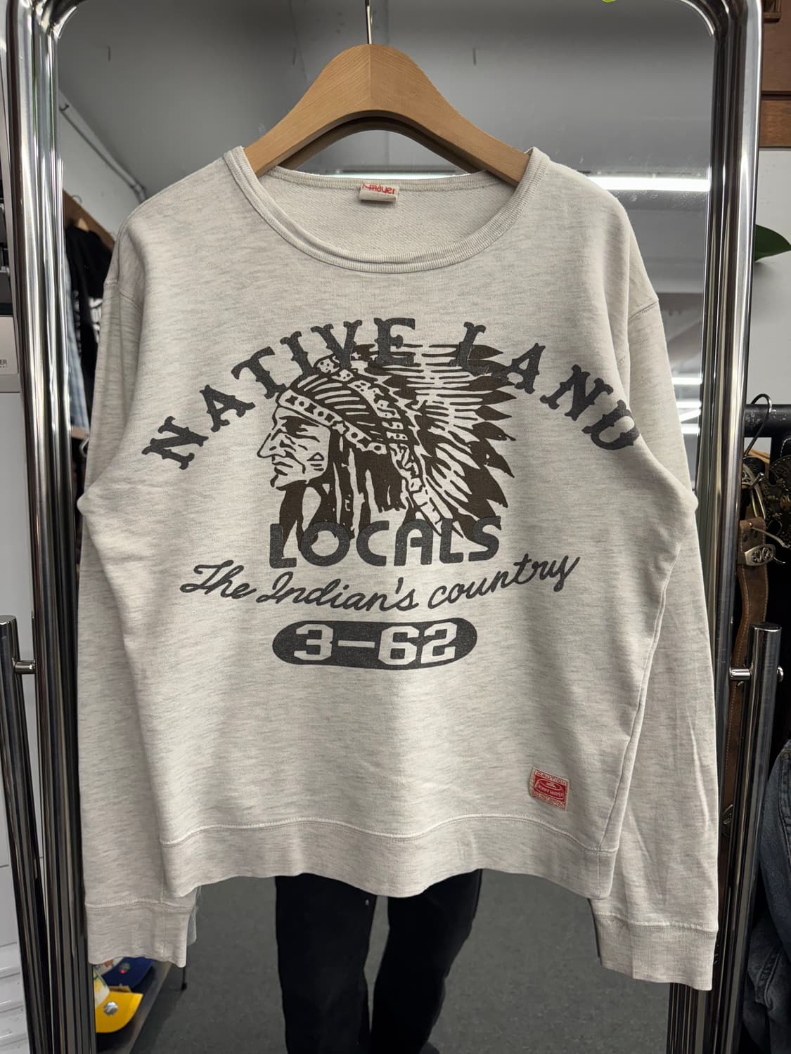 Japanese vintage KRIFF 인디언 프린팅 스웻셔츠 상품이미지1