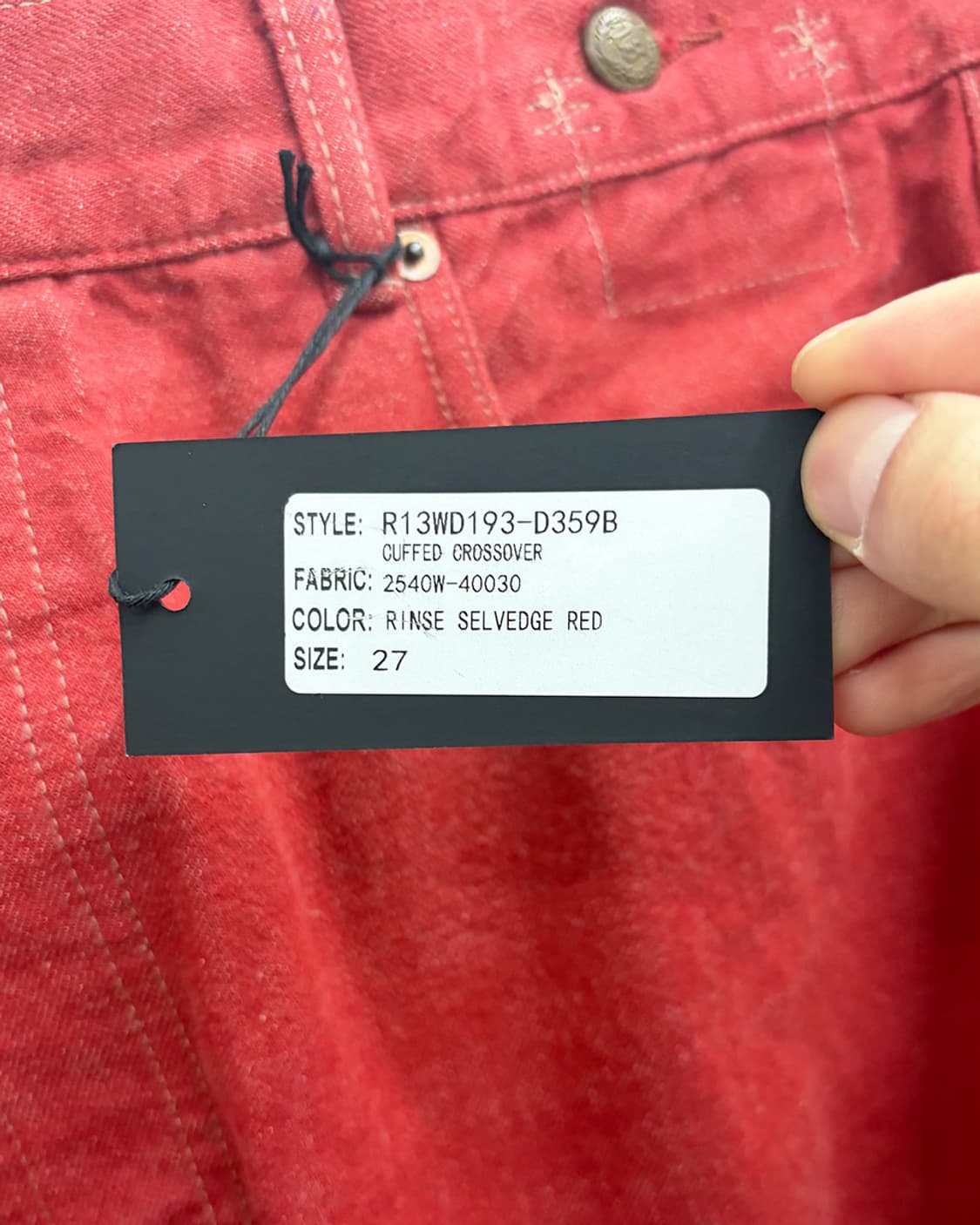 R13 커프드 크로스오버 롤업 진 상품이미지6