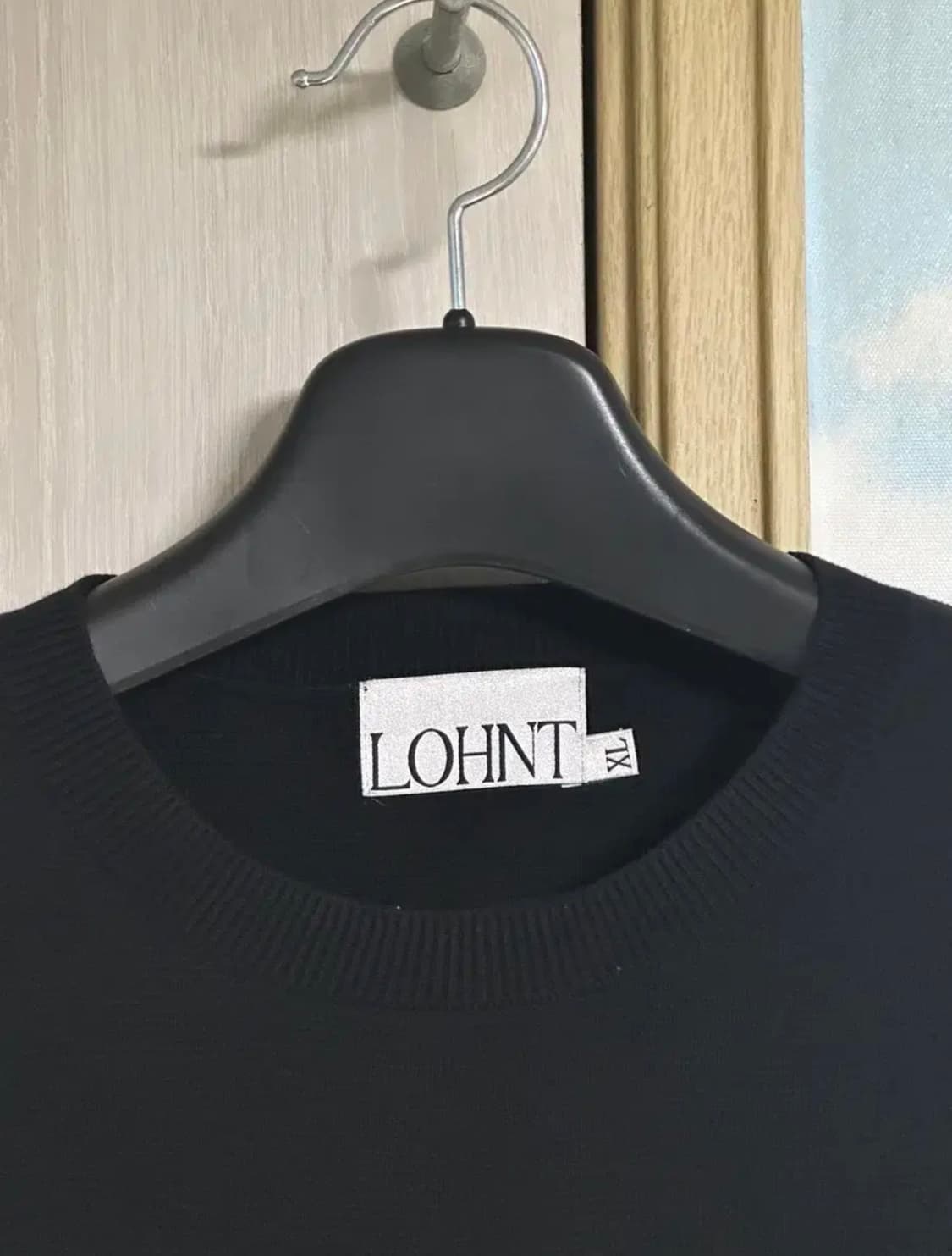 (XL) 론트 329 라운드 니트 [블랙] 상품이미지3