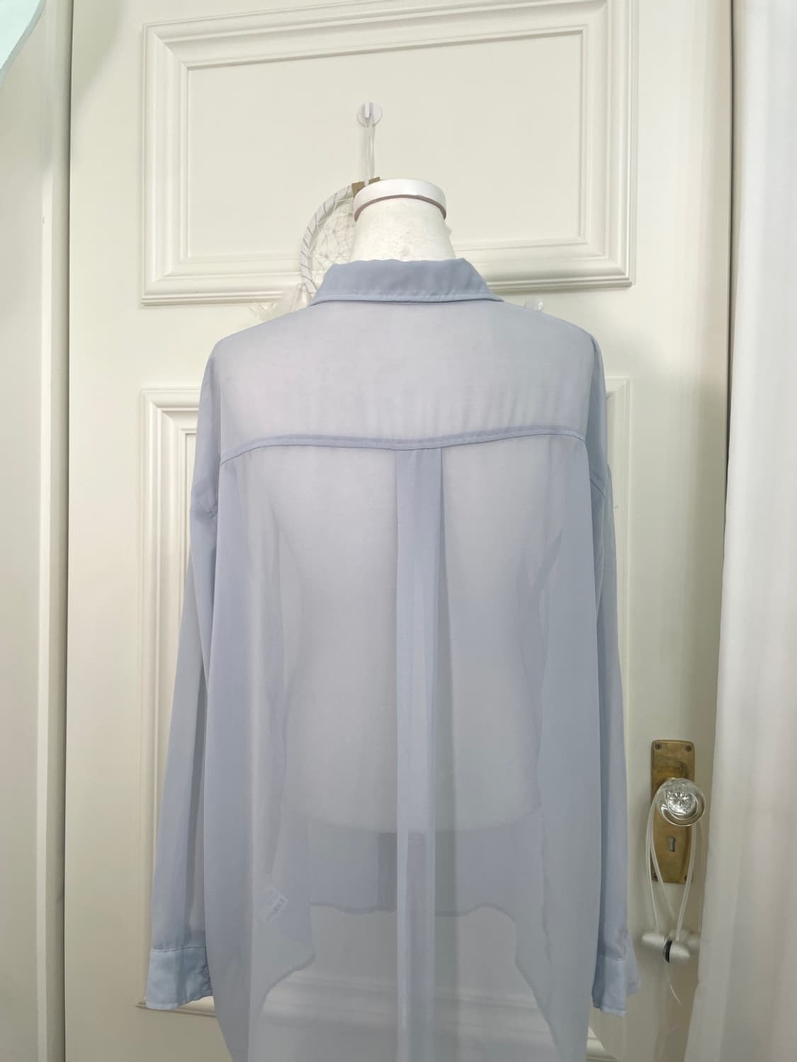 blue gray summer loose blouse(size-L) 상품이미지4