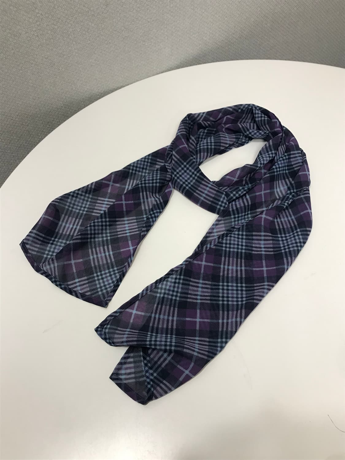 퍼플 체크 스카프 상품이미지1
