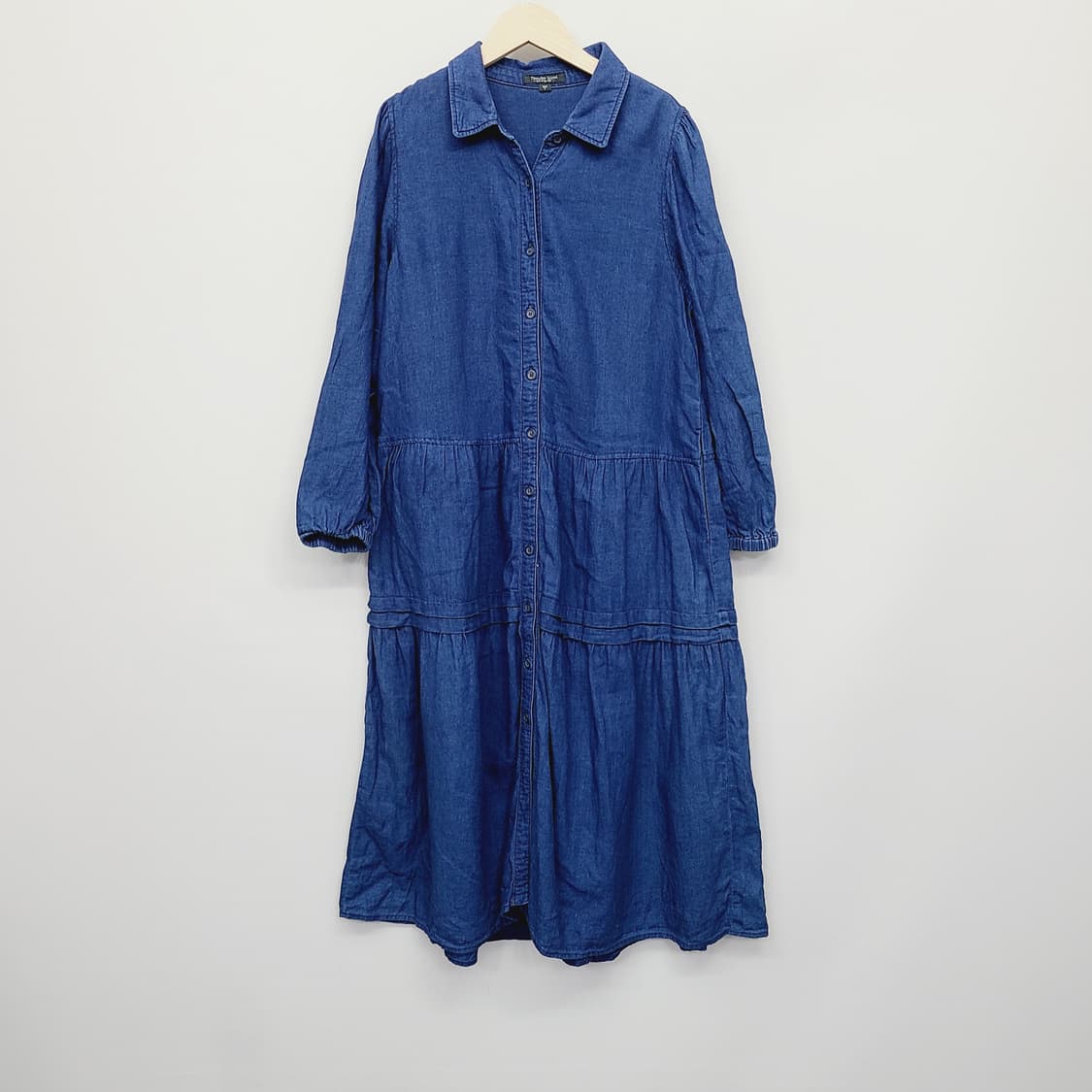 써스데이아일랜드 린넨혼방 데님 롱원피스 S 상품이미지2