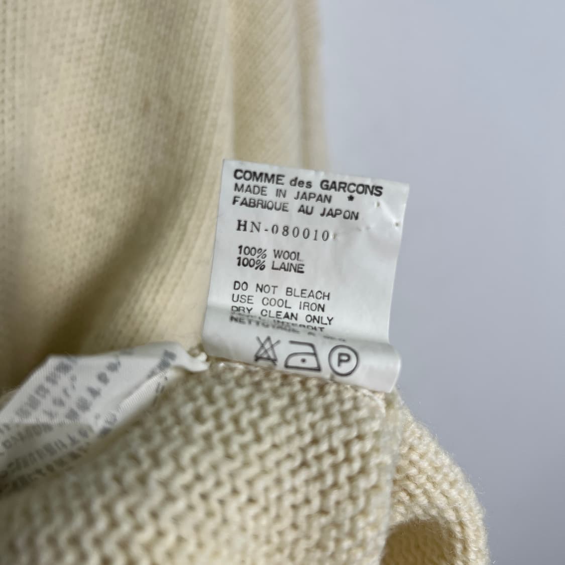 90's 꼼데가르송 옴므 아이보리 울 니트 스웨터  상품이미지7