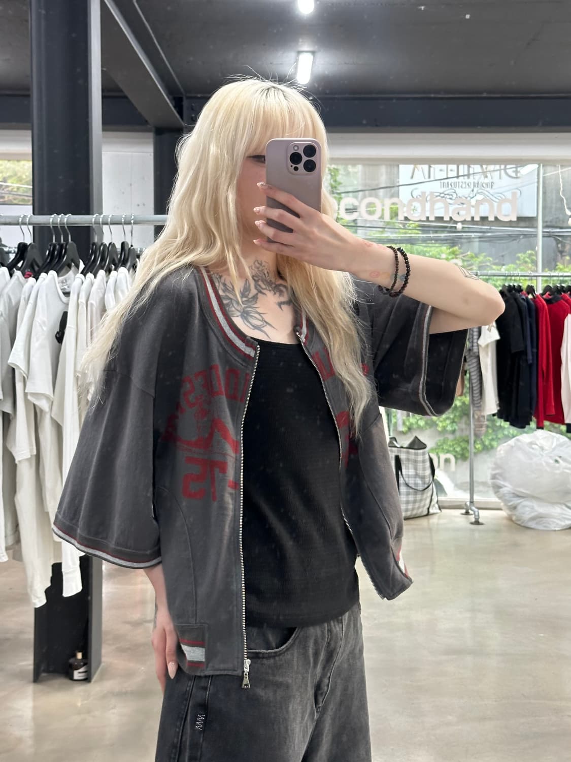 히스테릭 글래머 히스걸 반팔 집업 상품이미지3