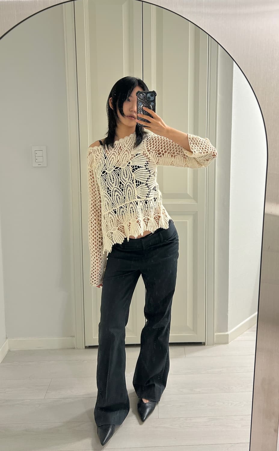 White Crochet Knit  / 빈티지 크로쉐 니트 상품이미지1