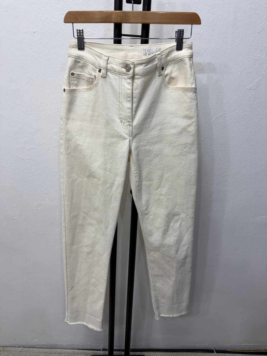 정품) TIME 타임 한섬 여성 아이보리 데님 팬츠 61(24-25) 상품이미지1